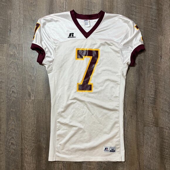 Vintage Y2k Russell White Maroon #7 Football Jersey‎ Mens Size Medium - Picture 1 of 5